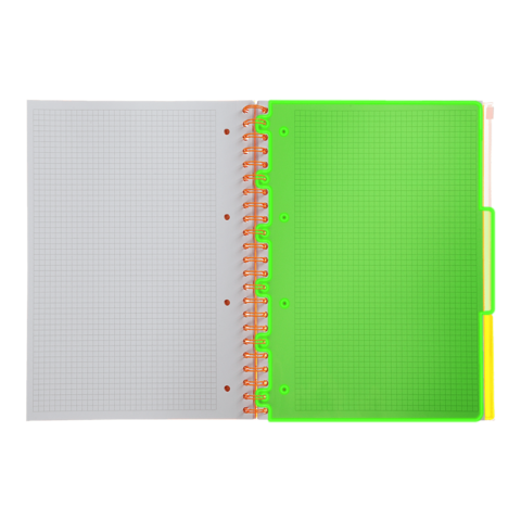 Книга канц. на спір. А4 120арк. # офс. BUROMAX NEON, пласт.обкл. з розділ. та перфорацією, помаранчева /BM.24349911-11/ - Фото 9 Книга канц. на спір. А4 120арк. # офс. BUROMAX NEON, пласт.обкл. з розділ. та перфорацією, помаранчева /BM.24349911-11/ - изображение 9