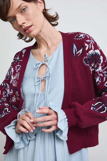 Кардиган женский оверсайз бордовый Medicine S - изображение 4