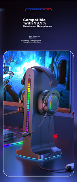 Подставка для наушников FIFINE S3 с RGB-подсветкой многоцветная (6971813340277) - Фото 8 Подставка для наушников FIFINE S3 с RGB-подсветкой многоцветная (6971813340277) - изображение 8