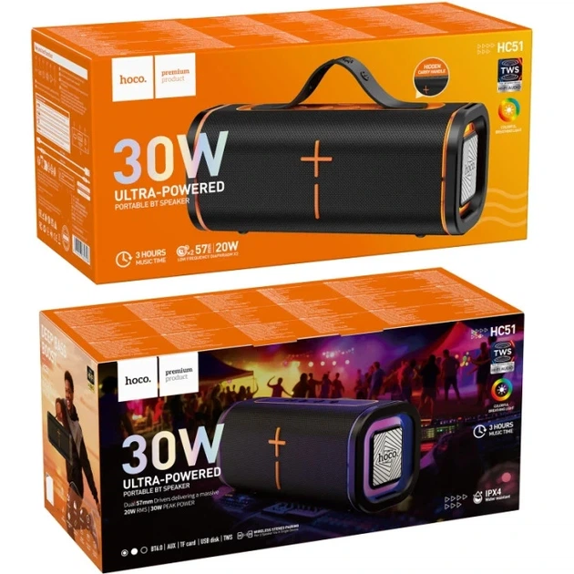 Портативна колонка HOCO HC51 Soul sports BT speaker, 10W*2, IPX4, Black - зображення 5
