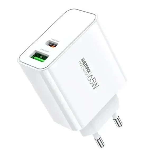 Мережевий зарядний пристрій REMAX Kiddy Series 65W A+C Fast Charger RP-U125 EU-White - Фото 1 Мережевий зарядний пристрій REMAX Kiddy Series 65W A+C Fast Charger RP-U125 EU-White - зображення 1