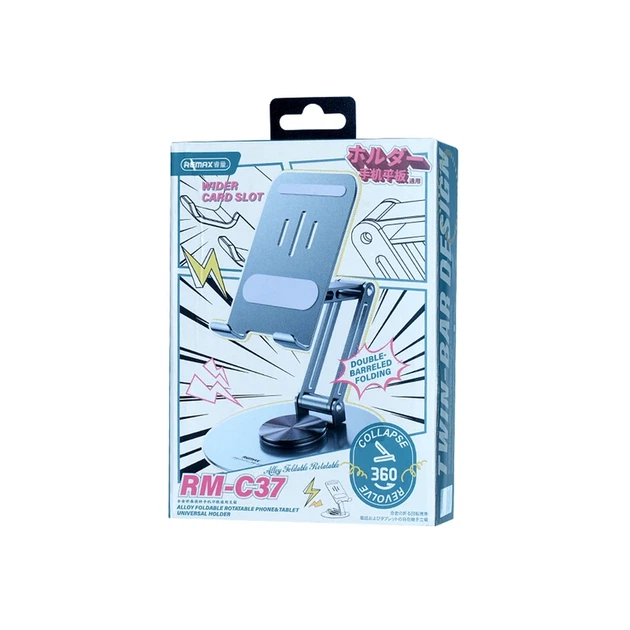 Тримач "REMAX Alloy Foldable Rotatable Phone&Tablet Universal Holder RM-C37" Green - Фото 2 Тримач "REMAX Alloy Foldable Rotatable Phone&Tablet Universal Holder RM-C37" Green - зображення 2