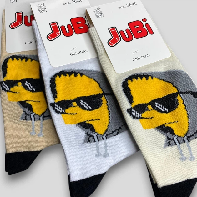 Высокие хлопковые носки Барт Симпсон р.36-40 JuBi (JB010-337), 3 пары - Фото 2 Высокие хлопковые носки Барт Симпсон р.36-40 JuBi (JB010-337), 3 пары - изображение 2