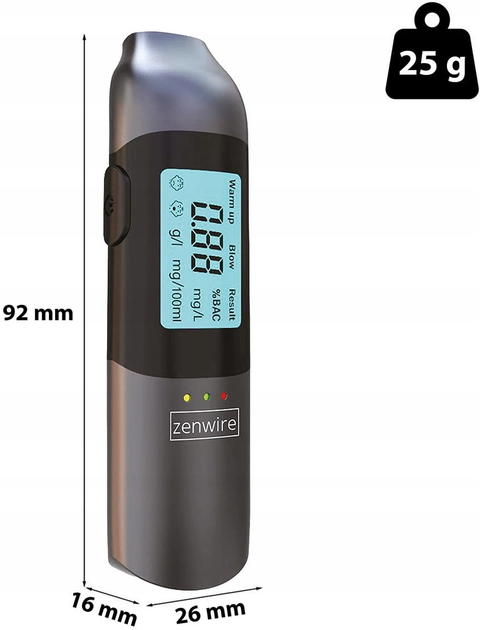 Alkomat profesjonalny bezustnikowy Zenwire USB-C MR702 (5904507521875) - obraz 4