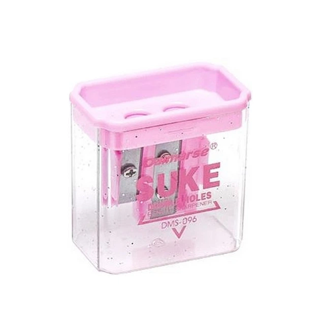 Подвійна точилка для олівців із контейнером DMS-096(Pink) - Фото 1 Подвійна точилка для олівців із контейнером DMS-096(Pink) - зображення 1