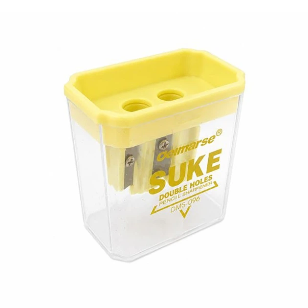 Подвійна точилка для олівців із контейнером DMS-096(Yellow) - Фото 1 Подвійна точилка для олівців із контейнером DMS-096(Yellow) - зображення 1