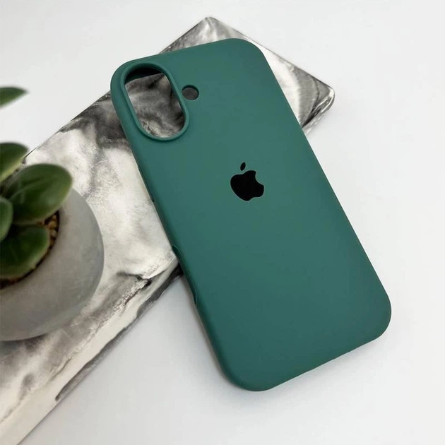 Чохол силіконовий Full Silicone Case for iPhone 16 Pine Green (з закритим низом) - Фото 3 Чохол силіконовий Full Silicone Case for iPhone 16 Pine Green (з закритим низом) - изображение 3
