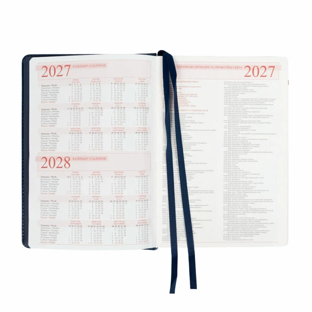 Ежедневник Leo Planner "City" 2027 A5 184 листа с/т синий с золотым срезом + резинка-петля (252752) - изображение 8