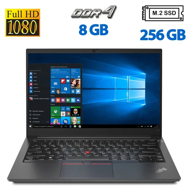 Ультрабук Lenovo ThinkPad E14 G1 / 14" (1920x1080) IPS / Intel Core i3-10110U (2 (4) ядра по 2.1 - 4.2 GHz) / 8 GB DDR4 / 256 GB SSD M.2 / Intel UHD Graphics / WebCam / Win 10 Pro б/у - Фото 1 Ультрабук Lenovo ThinkPad E14 G1 / 14" (1920x1080) IPS / Intel Core i3-10110U (2 (4) ядра по 2.1 - 4.2 GHz) / 8 GB DDR4 / 256 GB SSD M.2 / Intel UHD Graphics / WebCam / Win 10 Pro б/у - изображение 1