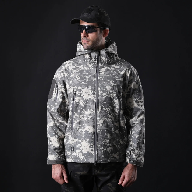 Тактическая куртка / ветровка Pave Hawk Softshell ACU (пиксель серый) XL - изображение 2