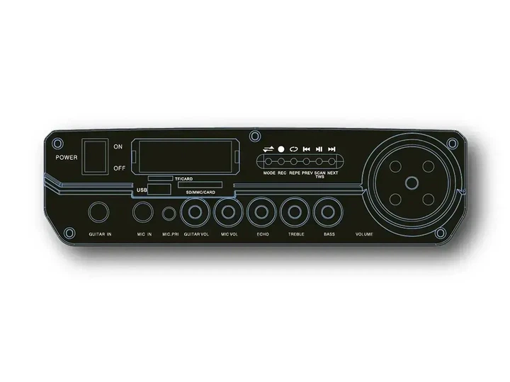 Акустична переносна колонка ZXX-7171 600 Вт 12 дюймів Bluetooth звук з TWS USB SD FM мікрофон 35х30х54 см портативна колонка для вечірки караоке та відпочинку - Фото 4 Акустична переносна колонка ZXX-7171 600 Вт 12 дюймів Bluetooth звук з TWS USB SD FM мікрофон 35х30х54 см портативна колонка для вечірки караоке та відпочинку - изображение 4
