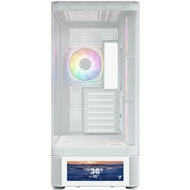 Корпус Modecom VOLCANO AQ500 ARGB MIDI FRONT LCD 6,2”, 4x120mm fans WHITE без БЖ ATX (MC-A-AQ500-4FA-W) - зображення 2