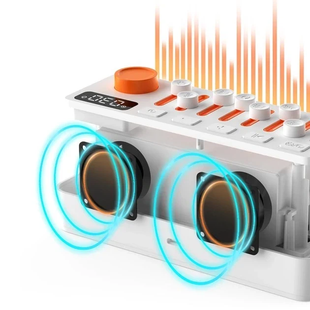 Нічник з генератором білого шуму S660Pro акумуляторний 3в1 Bluetooth-колонка RGB-нічник 8 звуків природи Type-C Білий - зображення 7