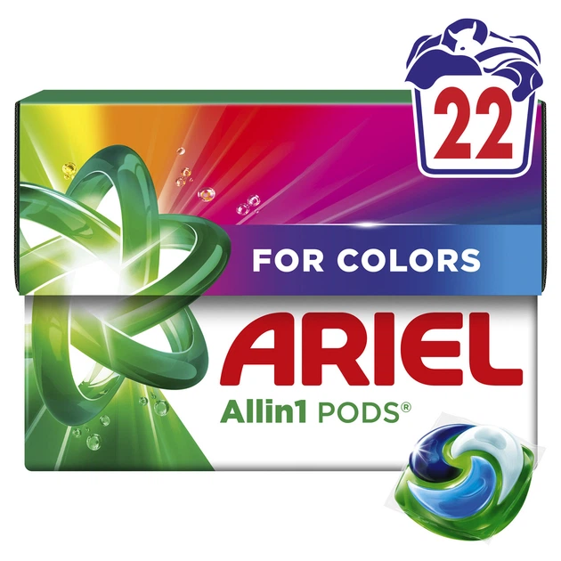 Капсули для прання Ariel Все-в-1 Для кольорового 22 шт - Фото 2 Капсули для прання Ariel Все-в-1 Для кольорового 22 шт - изображение 2