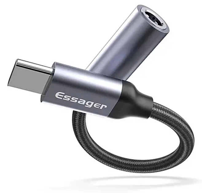 Кабель AUX Mini-jack 3.5 мм до Type-C Essager для iPhone Samsung Xiaomi Huawei Meizu Vivo Oppo Перехідник Аукс на Тайп-С USB-C для навушників 3.5 мм (48708) - Фото 2 Кабель AUX Mini-jack 3.5 мм до Type-C Essager для iPhone Samsung Xiaomi Huawei Meizu Vivo Oppo Перехідник Аукс на Тайп-С USB-C для навушників 3.5 мм (48708) - зображення 2