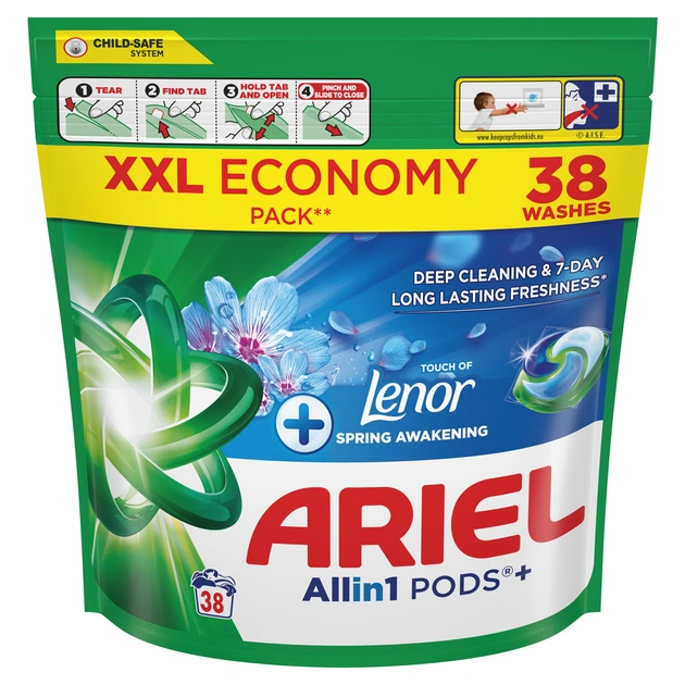 Капсули для прання Ariel Все-в-1 Дотик свіжого повітря Lenor 38 шт