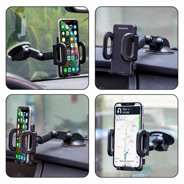 Автомобильный держатель для телефона DAKOTA AirLock Grip 360 на присоске, механический зажим 48–100 мм - изображение 12