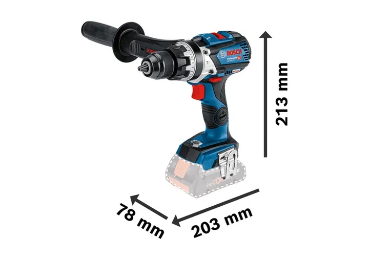 Akumulatorowa wiertarko-wkrętarka udarowa Bosch Professional PRO GSB 18V-110 C 18 V 110 Nm bezszczotkowa (06019G030A) - Zdjęcie 2 Akumulatorowa wiertarko-wkrętarka udarowa Bosch Professional PRO GSB 18V-110 C 18 V 110 Nm bezszczotkowa (06019G030A) - obraz 2