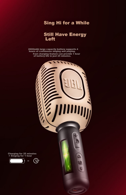 Микрофон JBL KMC650 беспроводной Bluetooth колонка-караоке «все в одном», розовое золото - Фото 7 Микрофон JBL KMC650 беспроводной Bluetooth колонка-караоке «все в одном», розовое золото - изображение 7