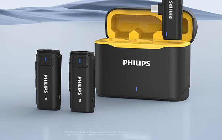 Беспроводной петличный микрофон PHILIPS [Subsidies] с двумя приемниками, микрофон для прямых трансляций для ведущих, для съемок коротких видеороликов на открытом воздухе, с прямым подключением к разъему Type-C для мобильных телефонов DLM3545C - изображение 13