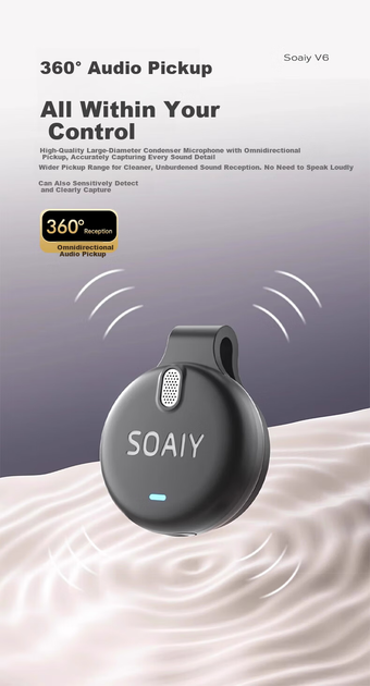 Микрофон петличный Soaiy V6 беспроводной для Android - изображение 11