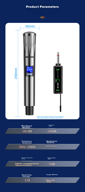 Микрофоны SAST Ok-189 беспроводные двойные для караоке/конференций/выступлений на улице - Фото 9 Микрофоны SAST Ok-189 беспроводные двойные для караоке/конференций/выступлений на улице - изображение 9