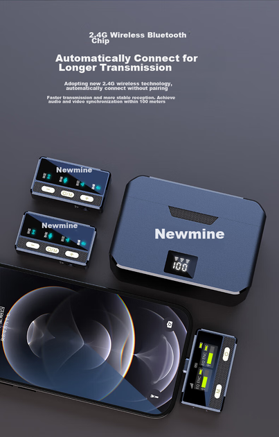 Микрофон Newmine MC211 петличный беспроводной для стримов, для TikTok, шумоподавление, Type-C - Фото 11 Микрофон Newmine MC211 петличный беспроводной для стримов, для TikTok, шумоподавление, Type-C - изображение 11