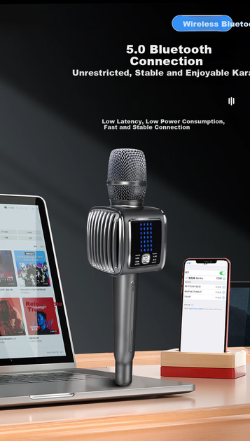 Микрофон-колонка Tuxun G6pro для караоке, черная - Фото 7 Микрофон-колонка Tuxun G6pro для караоке, черная - изображение 7