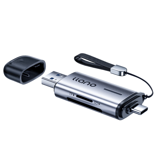 Високошвидкісний зчитувач карт Llano USB 3.0, одночасне зчитування двох карт, багатофункціональний зчитувач карт з двома входами, підтримує смартфони, дзеркальні камери, відеореєстратори, карти пам'яті для систем спостереження - изображение 4