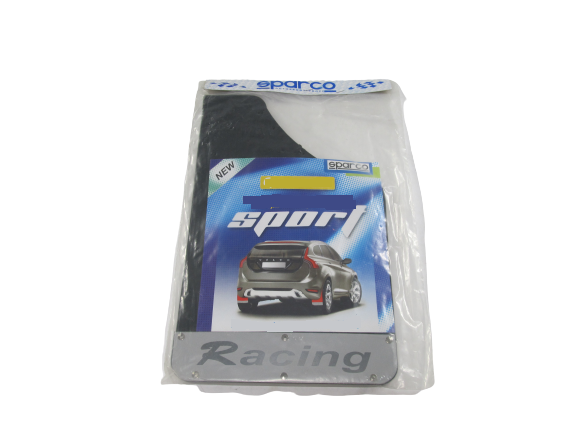 Брызговики SPARCO 360 х 220мм универсальные, нержавеющая накладка "RACING", к-кт 2шт, мягкий капрон (28662) - изображение 2