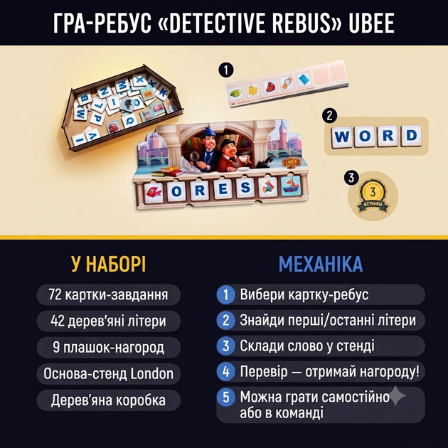 Настольная развивающая игра из дерева «Английские слова» Ubee Обучающий набор для изучения английского языка - Фото 10 Настольная развивающая игра из дерева «Английские слова» Ubee Обучающий набор для изучения английского языка - изображение 10
