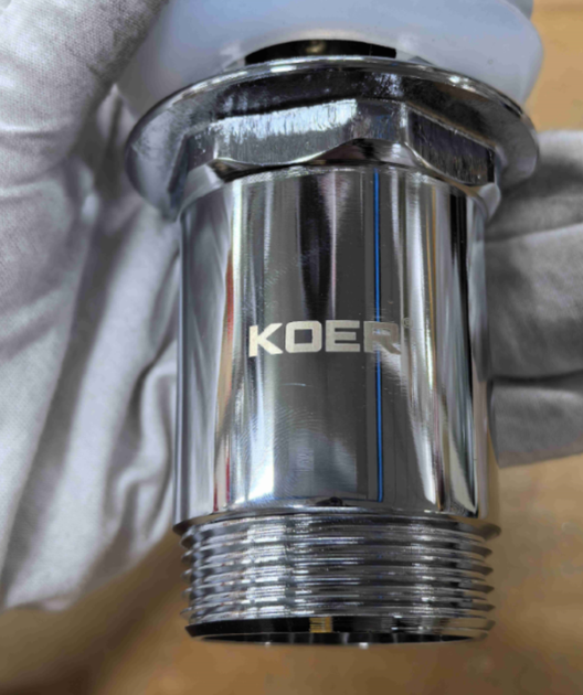 Донний клапан для раковини з переливом KOER PW-07-11 автоматичний (Click-Clack) (Біла керамічна накладка) 1 1/4'' (KR5784) - изображение 18