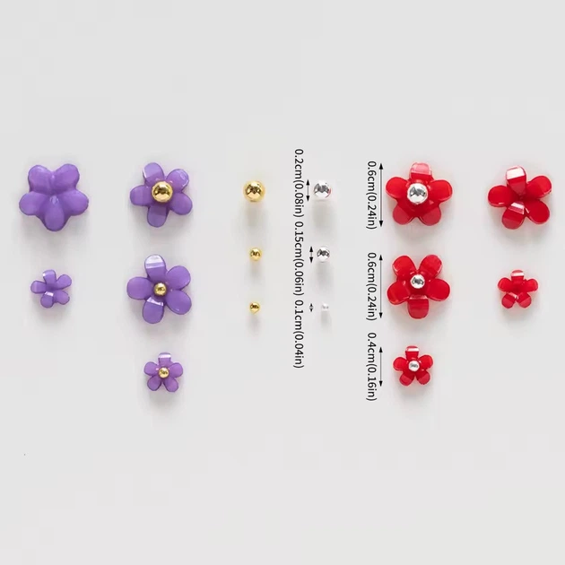 Набор шармов для декора ногтей Flowers Mix - изображение 3