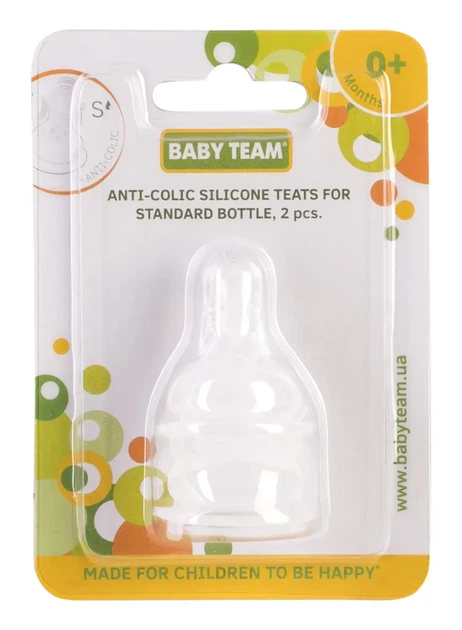Соска силіконова антиколікова Baby Team 2010 2 шт Різнокольоровий shop (4824428020107) - Фото 2 Соска силіконова антиколікова Baby Team 2010 2 шт Різнокольоровий shop (4824428020107) - зображення 2