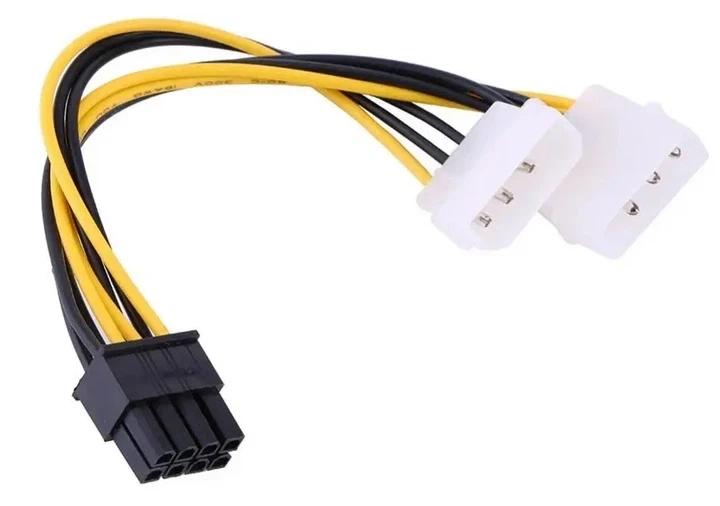 PCIe 2x Molex - PCI-E 8 Pin Кабель-подовжувач / перехідник живлення 2x Molex - PCI-E 8 Pin для відеокарти - Фото 1 PCIe 2x Molex - PCI-E 8 Pin Кабель-подовжувач / перехідник живлення 2x Molex - PCI-E 8 Pin для відеокарти - зображення 1