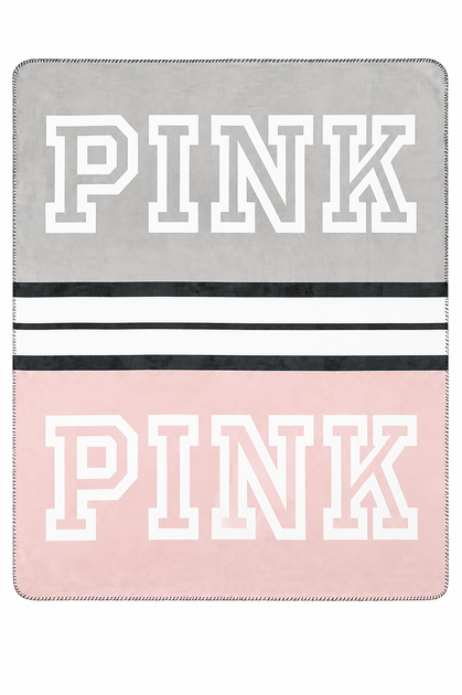 Плед PINK Victoria`s Secret Cozy Plush Blanket Pink & Gray - Фото 1 Плед PINK Victoria`s Secret Cozy Plush Blanket Pink & Gray - изображение 1