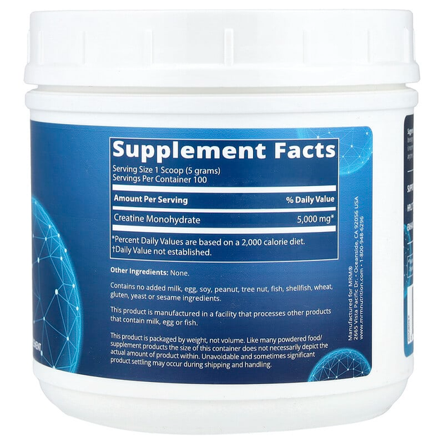 Моногидрат креатина MRM Nutrition "Creatine Monohydrate 500" 5000 мг (500 г) - изображение 2