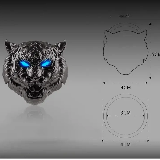 Автомобильная накладка на кнопку запуска двигателя «Старт-стоп», черная, Tiger, размер — 4 × 5 см, вес — 26 г - изображение 3