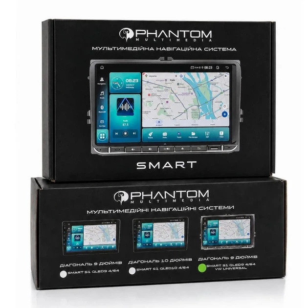 мультимедійна система PHANTOM SMART S1 QLED9 4/64 VW Universal - изображение 5
