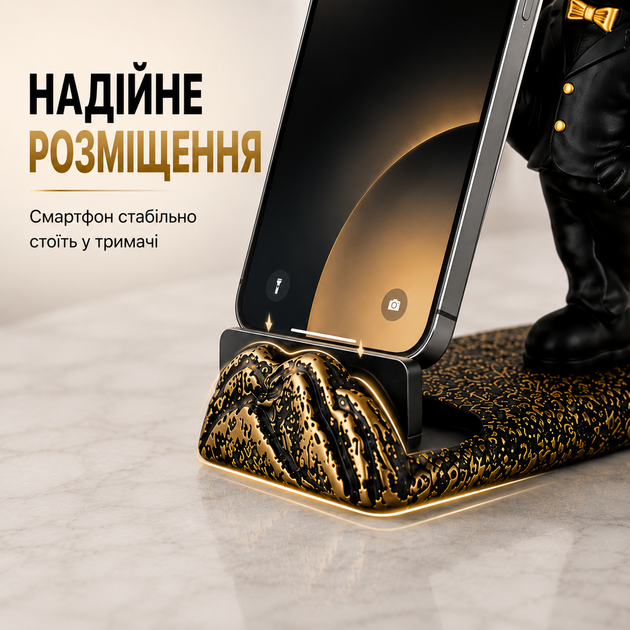 Подставка для телефона бульдог черный, декоративная статуэтка собака держатель смартфона, настольный органайзер, декор для дома - Фото 3 Подставка для телефона бульдог черный, декоративная статуэтка собака держатель смартфона, настольный органайзер, декор для дома - изображение 3
