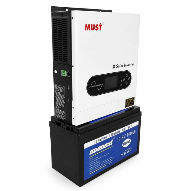 Солнечный гибридный инвертор MUST PV1800 PV18-2012 ECO мощностью 2000 Вт, 12 В, с LiFePO4 батареей 12,8 В 100 А·ч 1280 Вт·ч - изображение 6
