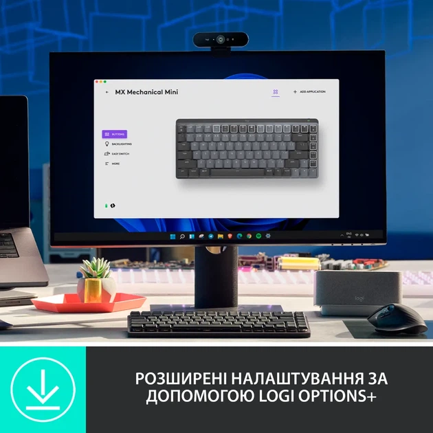 Клавіатура Logitech MX Mechanical Mini, Wireless, українська розкладка, Bluetooth, Logi Bolt, Tactile Quiet - зображення 4