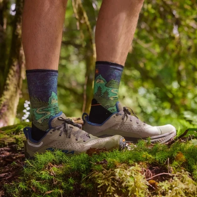 Шкарпетки чоловічі Smartwool Trail Run Targeted Cushion Neature Print Crew, Twilight Blue (46-49) - изображение 2