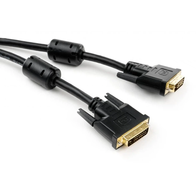 Кабель мультимедийный DVI M to DVI M 1.8m 24+1pin Vinga (VCPDCDVIMM1.8BK) - Фото 1 Кабель мультимедийный DVI M to DVI M 1.8m 24+1pin Vinga (VCPDCDVIMM1.8BK) - изображение 1
