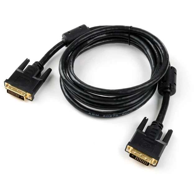 Кабель мультимедийный DVI M to DVI M 1.8m 24+1pin Vinga (VCPDCDVIMM1.8BK) - Фото 2 Кабель мультимедийный DVI M to DVI M 1.8m 24+1pin Vinga (VCPDCDVIMM1.8BK) - изображение 2