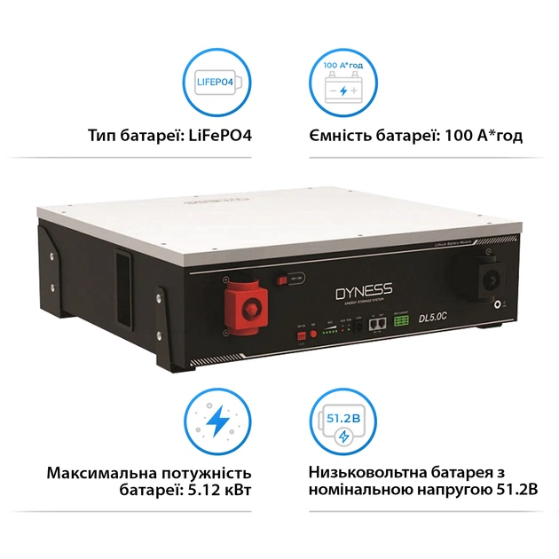 Акумуляторна батарея Dyness DL5.0C Heat 51.2V 100Ah 5.12kWh LiFePo4 (DL5.0C-H) - зображення 2