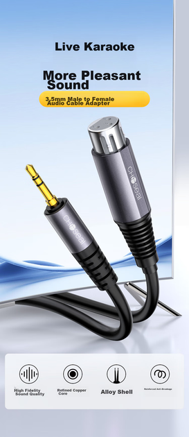 Аудиокабель CHOSEAL QS3555T5 3.5 мм — XLR, 5 м - изображение 3