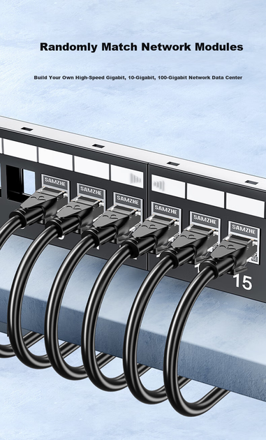 Патч-панель SAMZHE 19" 24 порта Cat 5e STP порожня телефонна (BL002) - изображение 4