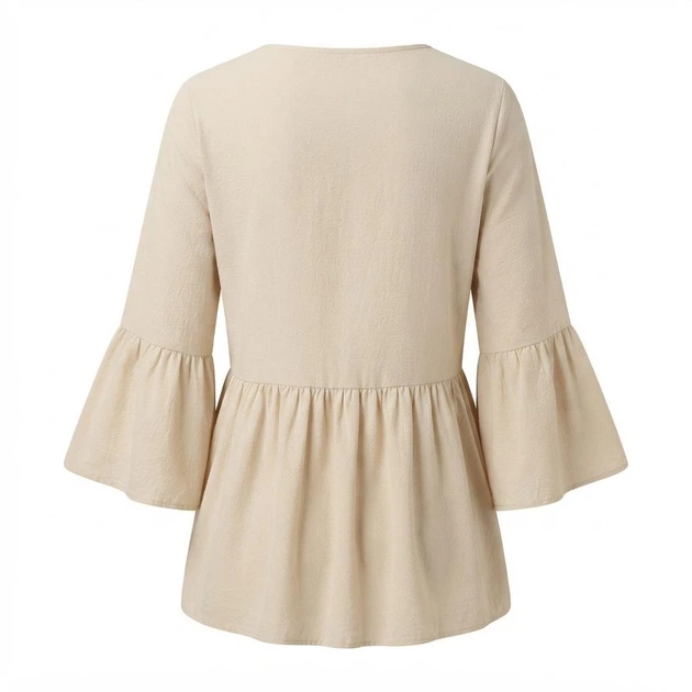Жіноча блуза вільного крою BantyBlouse, бежева, розмір S-M - зображення 2
