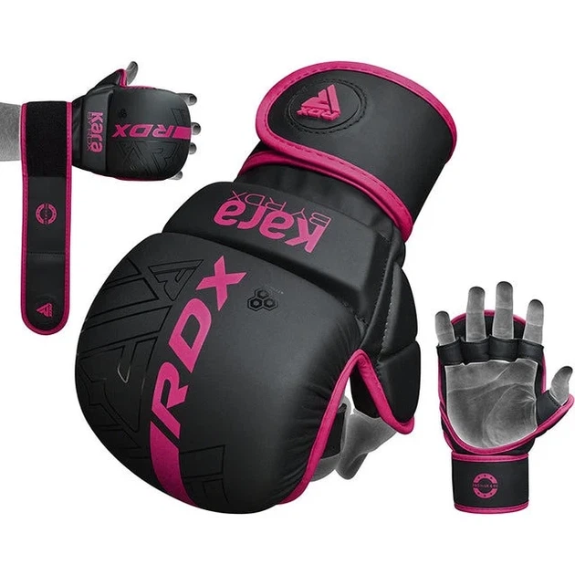 Рукавиці RDX Inc для ММА штучна шкіра L/XL рожеві - зображення 4
